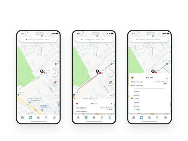 Bus tracking app (Symbolic picture)