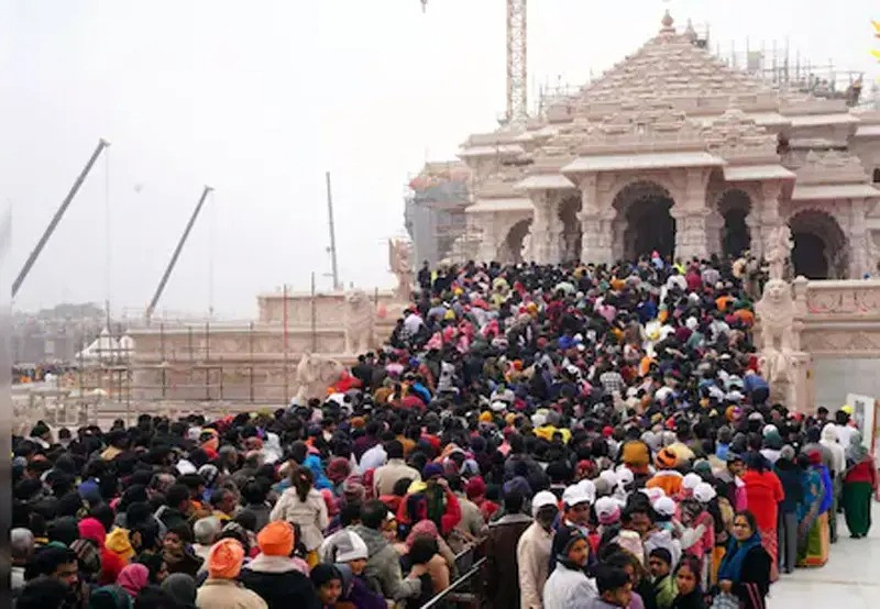 Huge crowd in Ayodhya to see Ram temple, security tightened