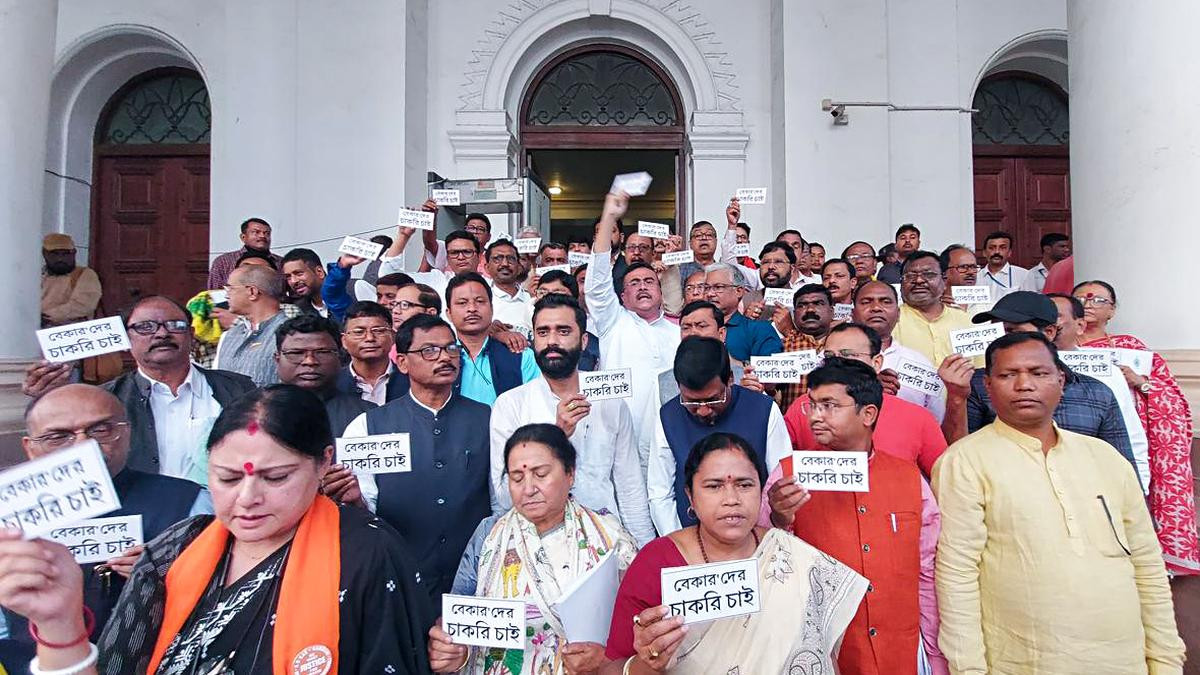 BJP MLA's stage protest outside assembly