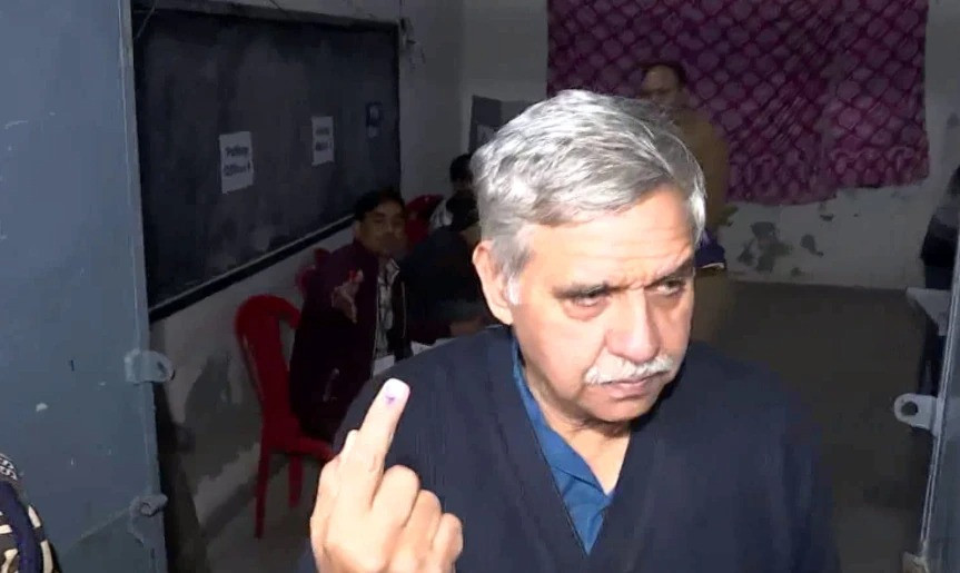 Sandeep Dikshit casts vote