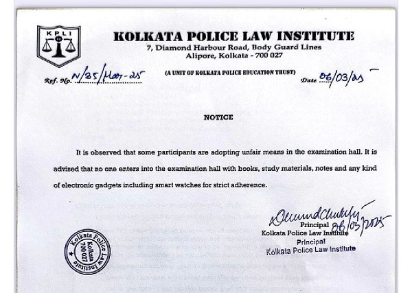 police law exam notice