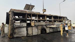 Lucknow Bus Fire,5 Killed, Including 2 Children, in Tragic Accident