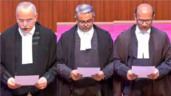 Justices NV Anjaria, Vijay Bishnoi and Atul S Chandurkar sworn in as Supreme Court judges