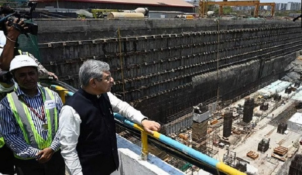 Ashwini Vaishnaw, Union Minister of Railways of India, visits the site for Bullet train's station