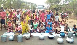 Protest for water in basanti