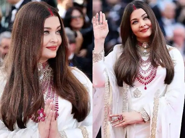 Aishwarya Rai Bachchan turned heads at the 2025 Cannes Film Festival in a white saree