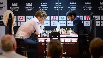 chess grandmasters Magnus Carlsen, Norway Chess 2025