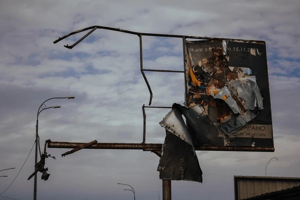 one injured advertising board fall