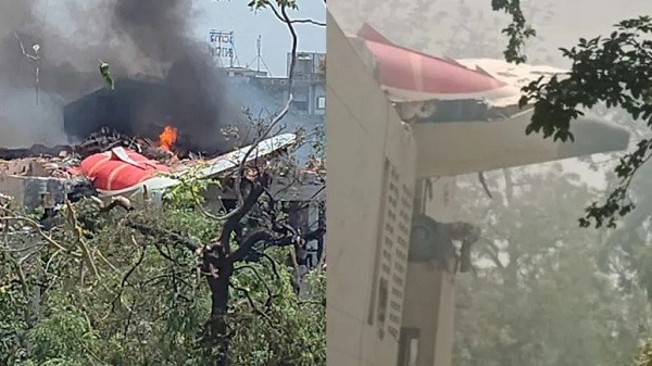 Air India flight to London crashed near the Ahmedabad airport