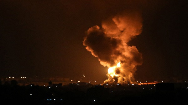 Israeli Iron Dome air defense system fires to intercept missiles over Tel Aviv, Israel