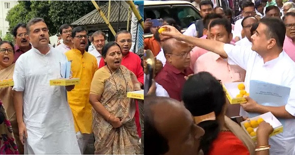 Laddu distribution outside the Assembly