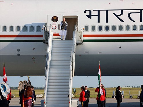 Prime Minister Narendra Modi arrives in Calgary, Canada on Tuesday
