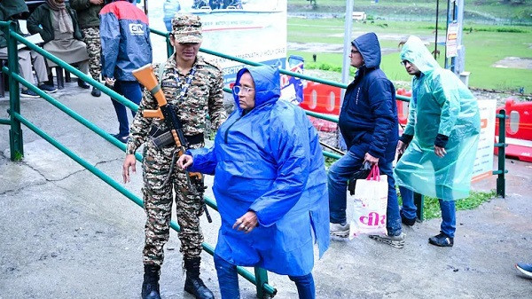 Heavy rains affect the pilgrims movement in the yatra area
