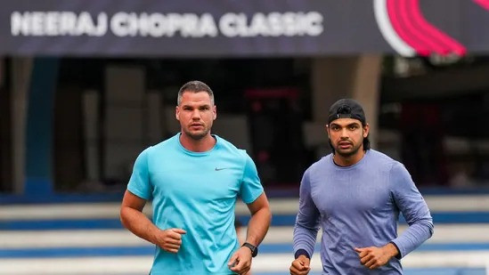 Neeraj Chopra trains with Czech Republic's Martin Konecny