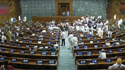 Opposition protests in  Parliament