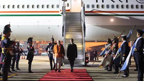 PM Modi arrives in Buenos Aires, Argentina