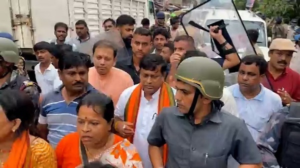 State BJP President Sukanta Majumdar faces protests