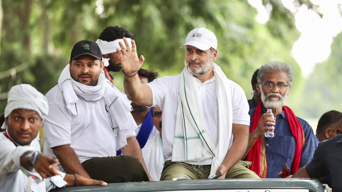 Akhilesh Yadav Joins Congress' 'Voter Adhikar Yatra' In Bihar'