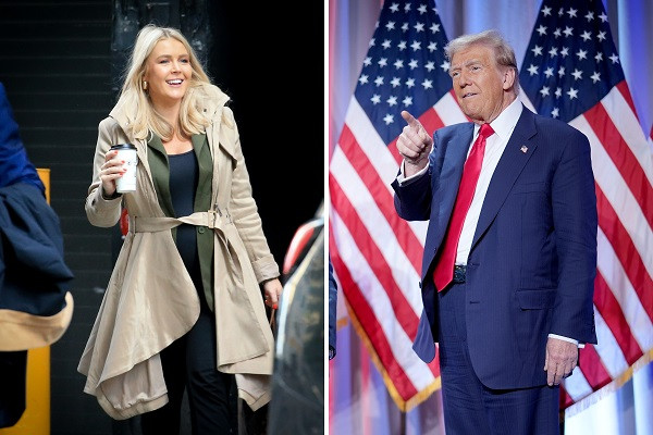 White House Press Secretary Karoline Leavitt (right) With US President Donald Trump