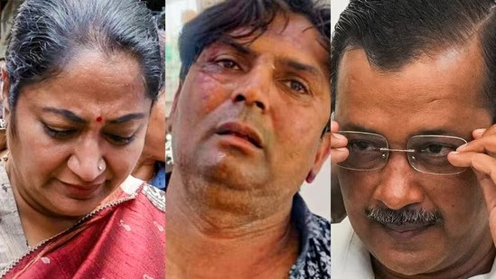 Delhi chief minister Rekha Gupta, the accused Rajesh Bhaiji and AAP supremo Arvind Kejriwal