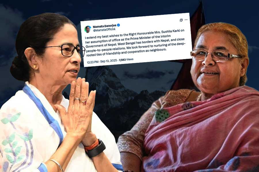 Chief Minister Mamata Banerjee congratulates Sushila Karki