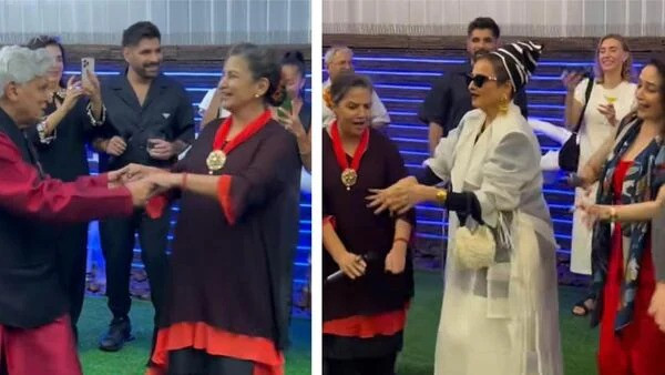 Rekha and Madhuri danced at Shabana Azmi's 75th birthday party