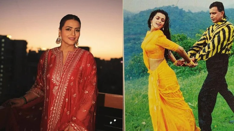 Shilpa Shirodkar (L), A film still with Mithun Chakraborty (R)