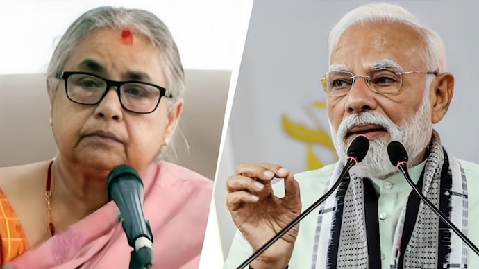 Sushila Karki, head of the interim government of Nepal. Prime Minister Narendra Modi