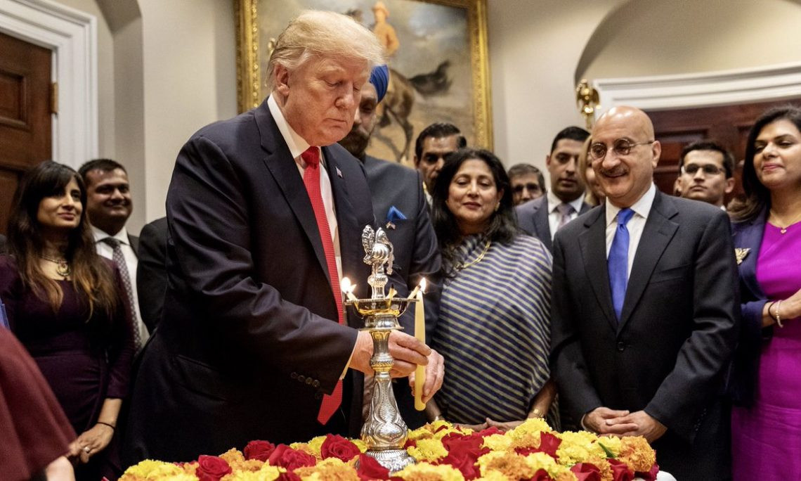 Donald Trump celebrating Diwali at White House