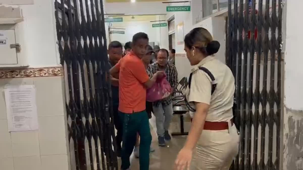 Injured being admitted to a hospital after a car accident in Kalimpong