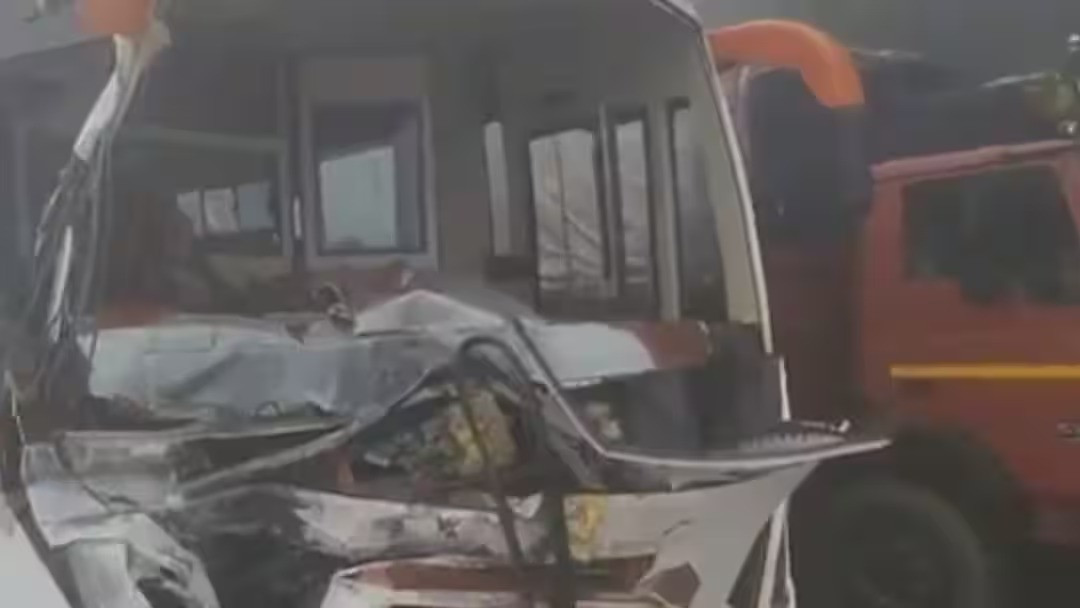 Multiple buses were involved in a pile-up on a highway in Haryana's Rewari