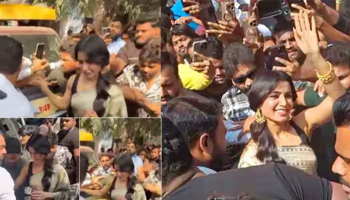 Samantha Ruth gets mobbed in Hyderabad