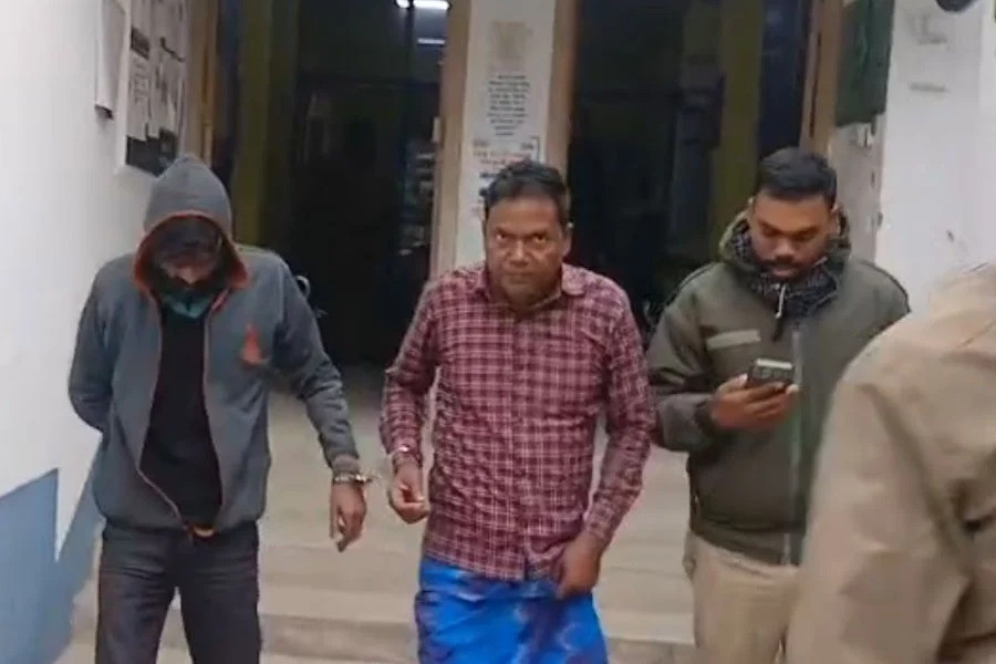 The arrested person is being taken to court