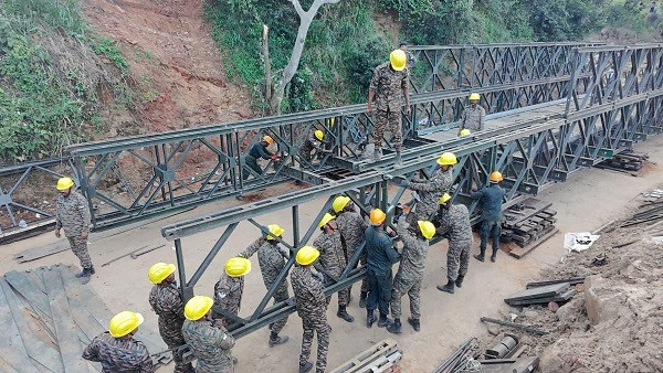 Indian Army Builds Third Bailey Bridge In Cyclone-Hit Sri Lanka