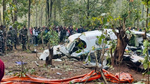 Air ambulance crash in Jharkhand