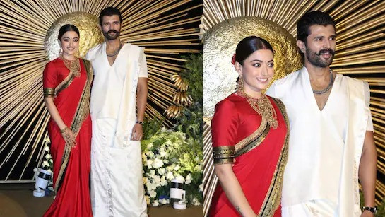 Rashmika Mandanna and Vijay Deverakonda at their Hyderabad reception