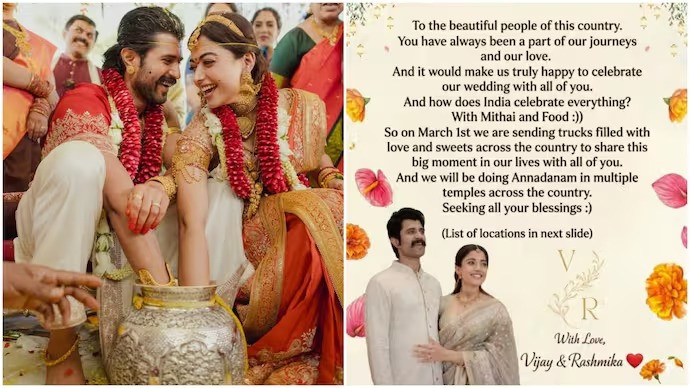 Rashmika-Vijay Distribute Sweets Across India