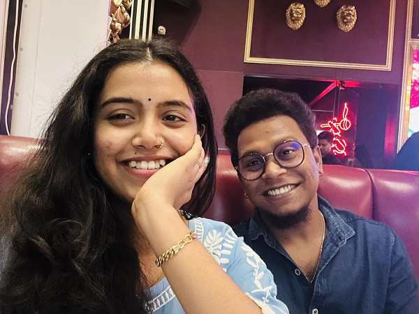 Singer Ankita Bhattacharya with her boyfriend Ujan