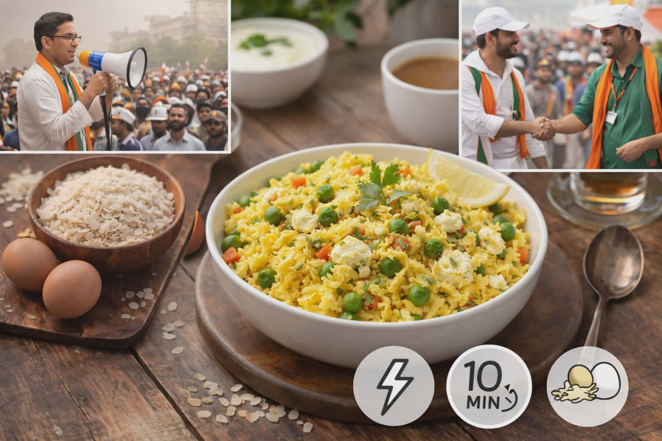 Egg Poha Energy Breakfast