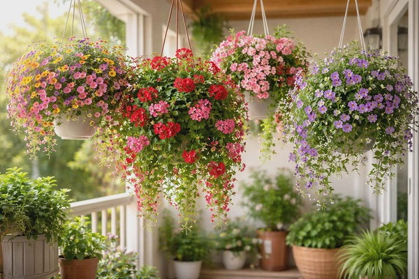 Hanging Flower Plants Balcony Decor Natural Home Styling