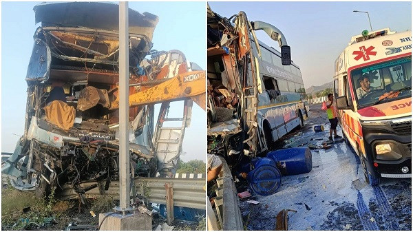 Three killed, 30 injured in bus-truck collision on Delhi-Mumbai Expressway