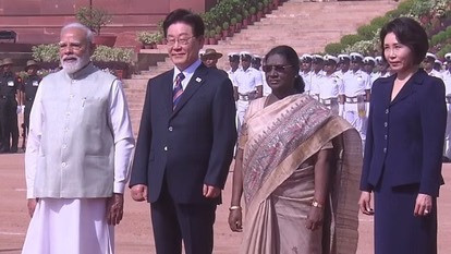 Reception of South Korean guests at Rashtrapati Bhavan