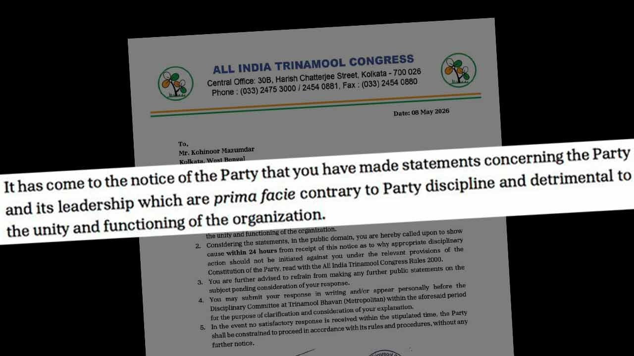 The show-cause notice issued by the Trinamool