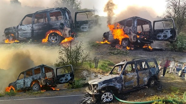 4 Dead As Moving Car Bursts Into Flames En Route To Hospital