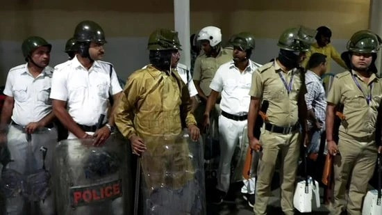 Heavy Security at Netaji Indoor Stadium Strong Room