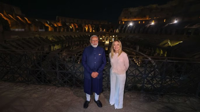 Italian PM Giorgia Meloni welcomes PM Modi to Italy