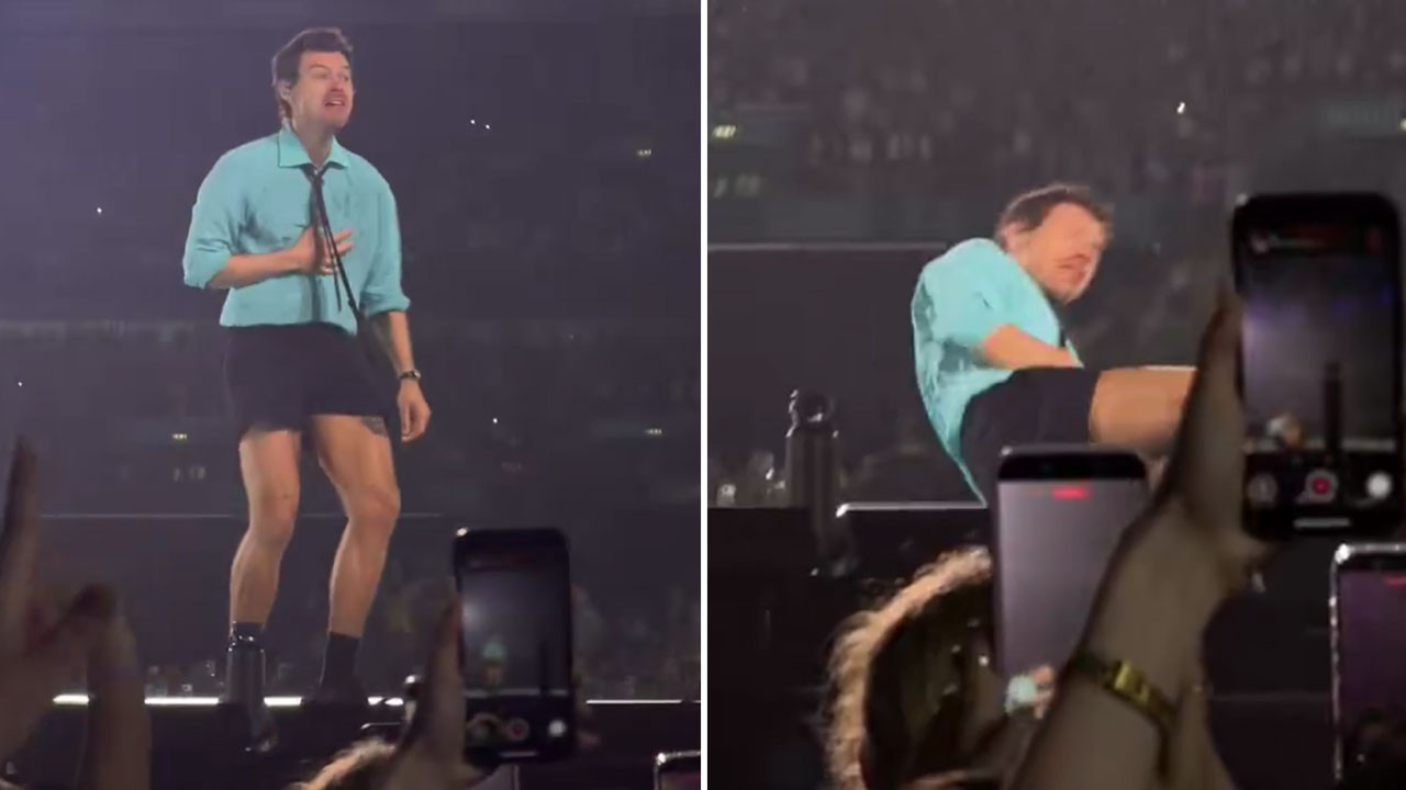 Harry Styles briefly collapses during the June 26 show