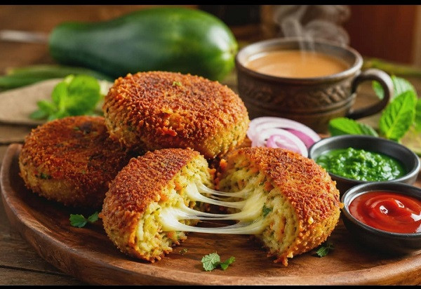 Cheesy Papaya Cutlet Delight