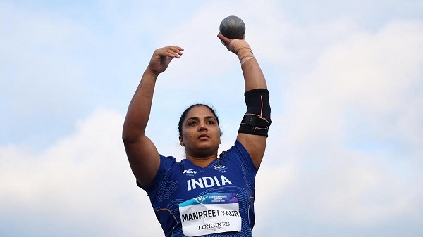 India's Manpreet Kaur in action during the women's shot put final