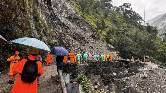 Kedarnath pilgrimage route was blocked following a landslide triggered by rainfall